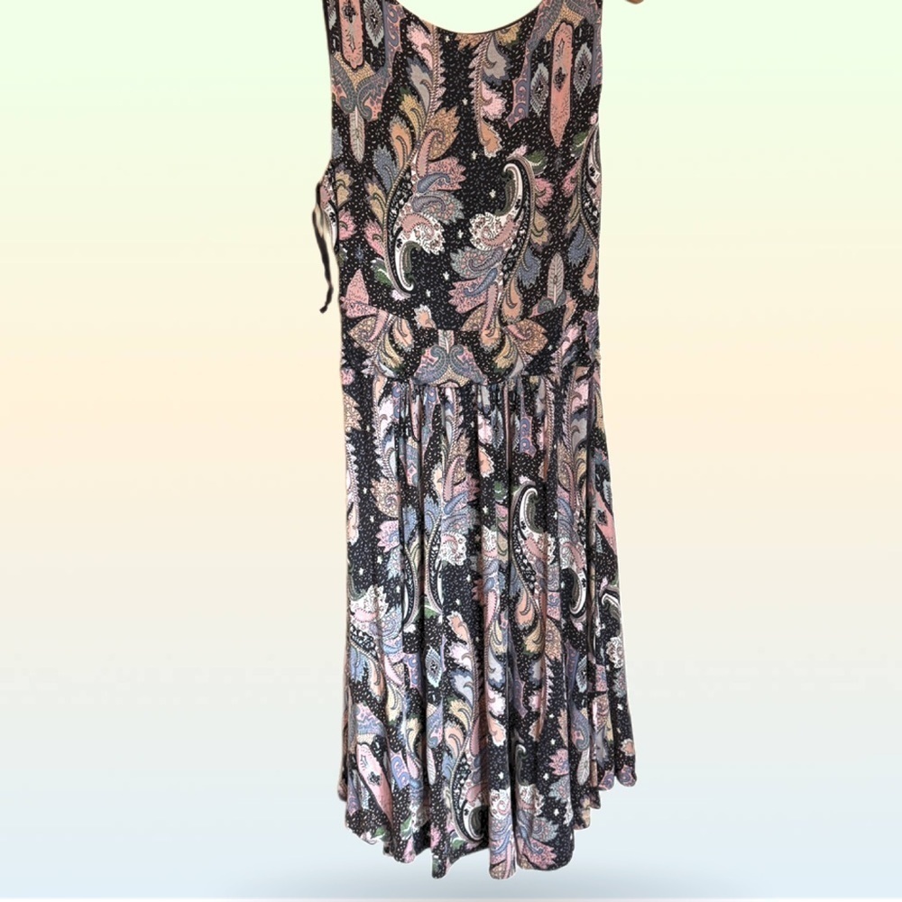 Maeve Anthropologie Leslie Midi Dress Paisley Print Size Large - Picture 3 of 6